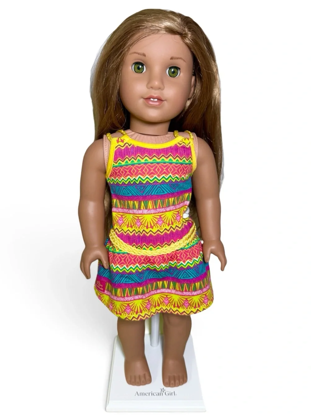 American Girl Doll Lea Clark 2014 Girl of The Year With Meet Dress & Romper PJs